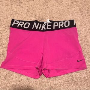 Nike Pro Women's Bright Pink Athletic Shorts